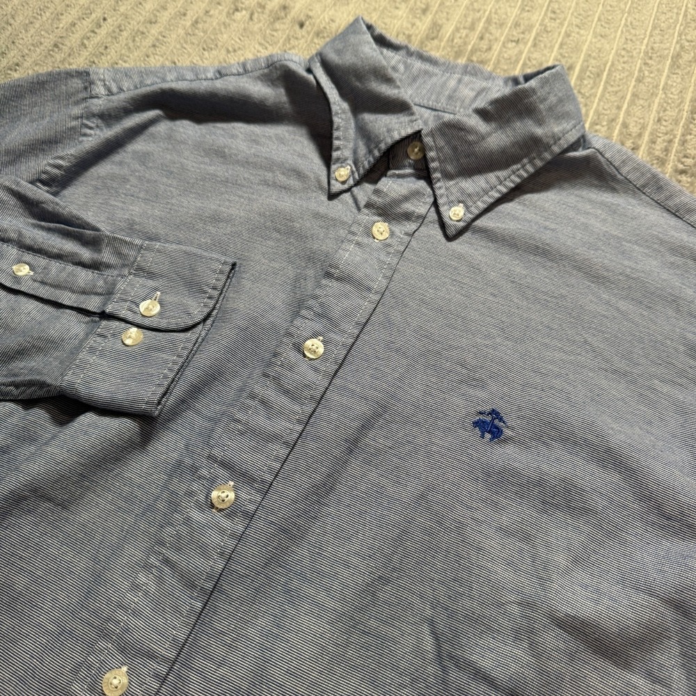 Brooks Brothers‎ Shirt Mens M Blue Cotton Madison Heritage Business Casual OCD